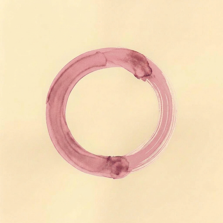 Enso circle painted in ink and watercolor