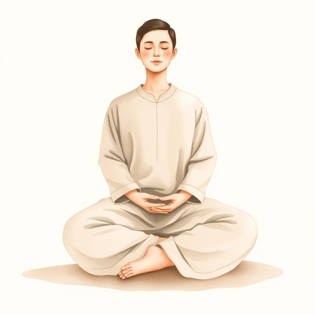 Illustration of Burmese meditation posture