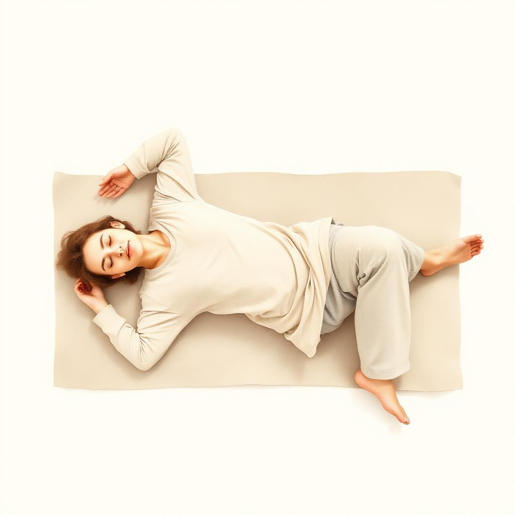Illustration of Lying down meditation posture